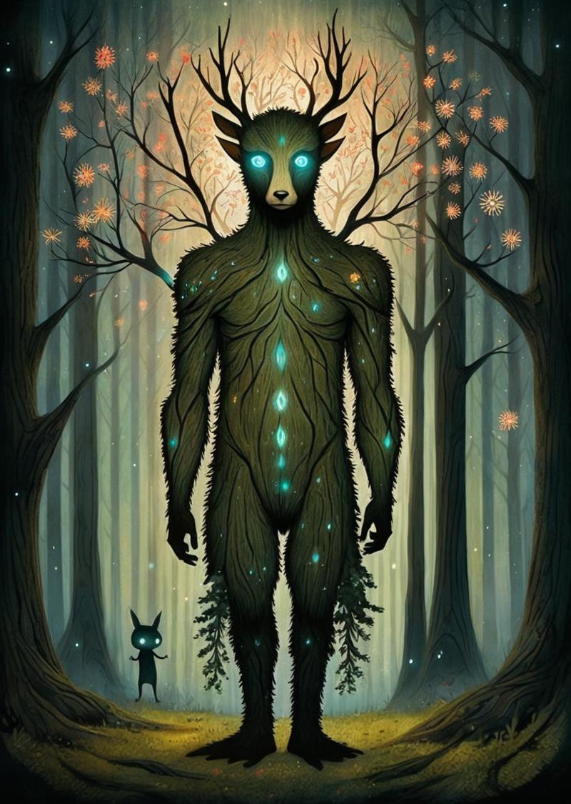 00788-1258778121-(art by  Andy Kehoe,)_ _a forest guardian with a tree-like lower body, bark skin, and luminous blossom-tipped fingers, guiding a.png